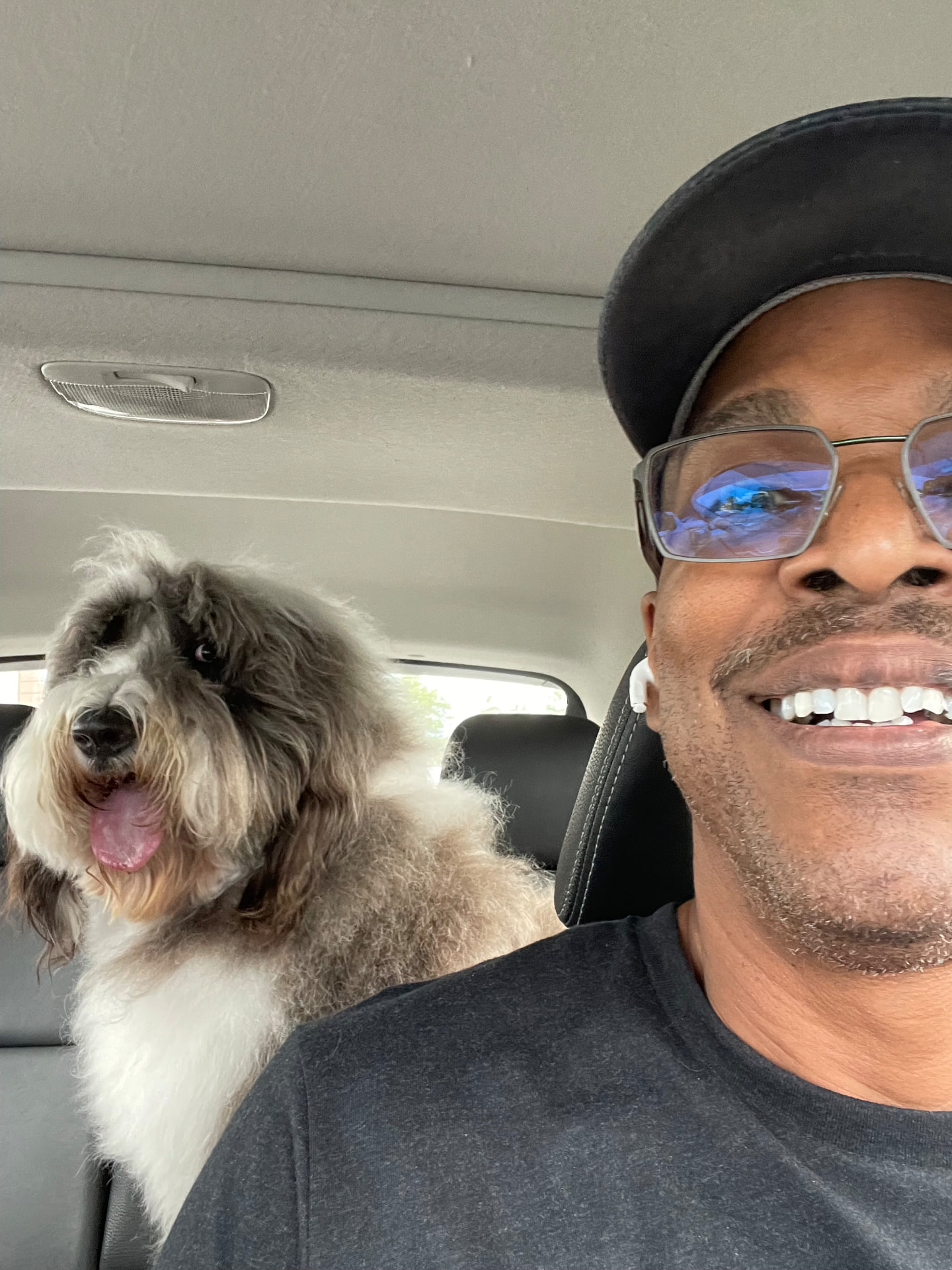The instructor and his dog on a drive