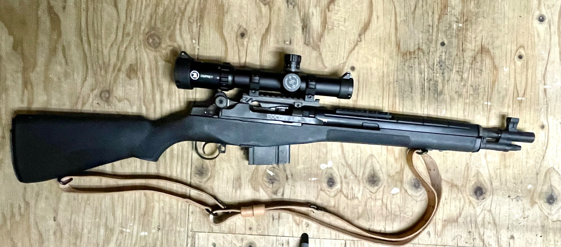 Springfield M1A fitted with an Osprey 1-10x28 mm scope